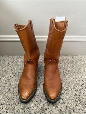 Mason Western Men's Tan Leather Western Cowboy Work Boots